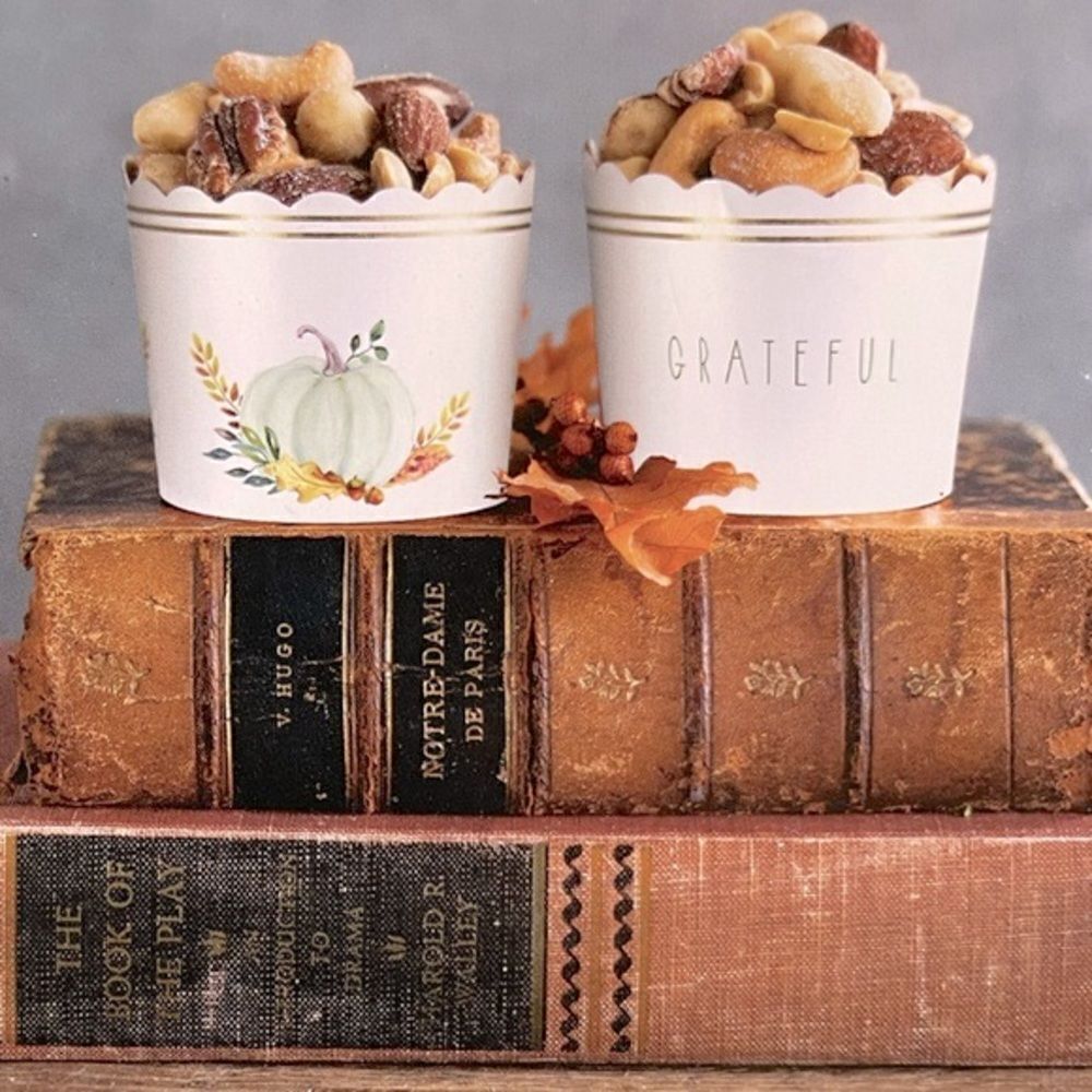 50 Count Fall Grateful Fall Harvest Thanksgiving Cupcake Liners New in Box